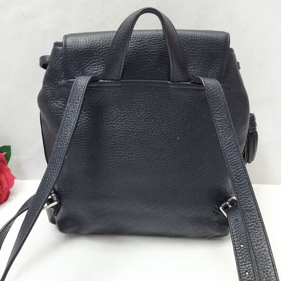 Kate Spade New York Black Pebbled Leather Flap Closure Top Handle Backpack main image 14